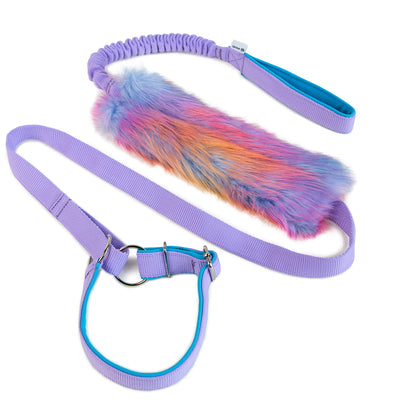 Lesă Agility 3 în 1, cu bungee și blană artificială